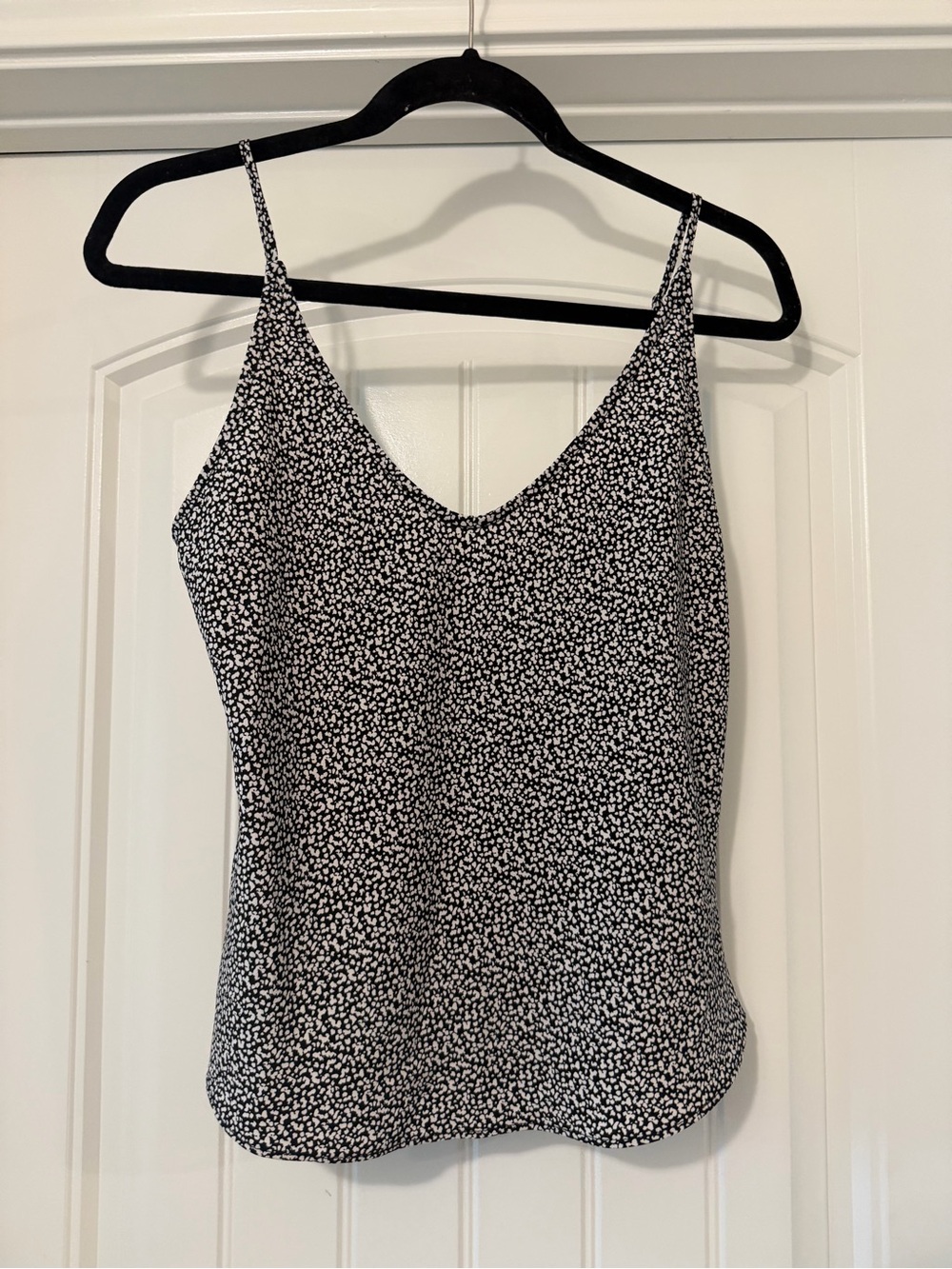 Abercrombie & Fitch Black and White Printed Spaghetti Strap Tank